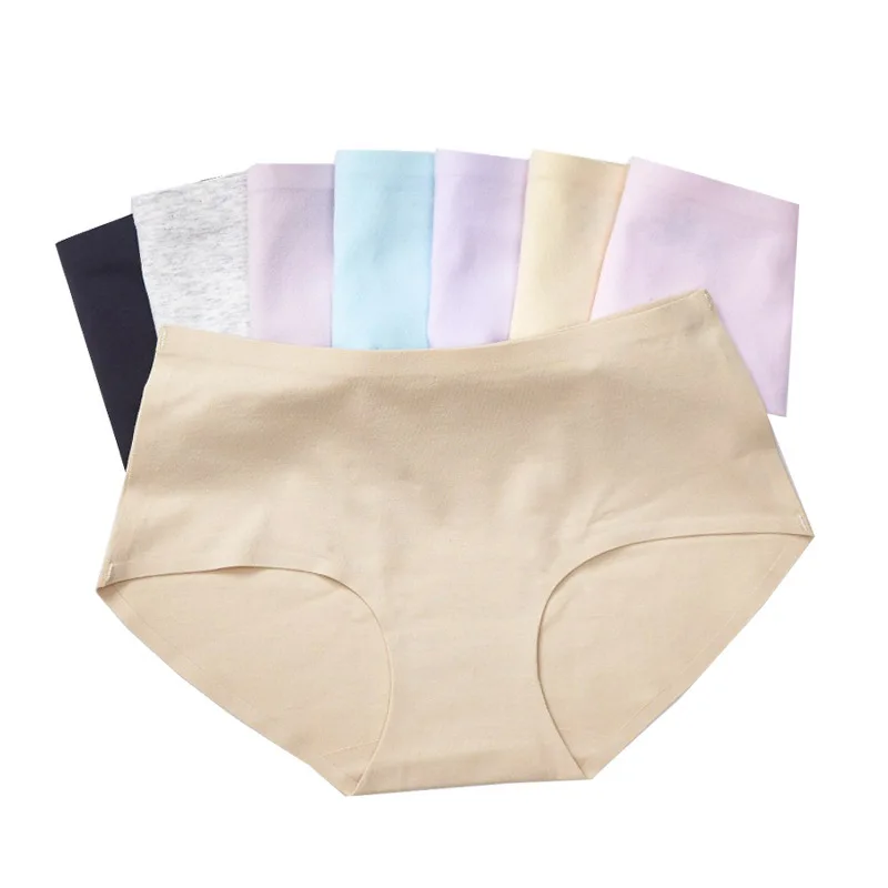 

Women's Seamless Sexy Panties Soft Breathable Underwear Women Solid Color Middle Waist Fashion New 2019 Briefs