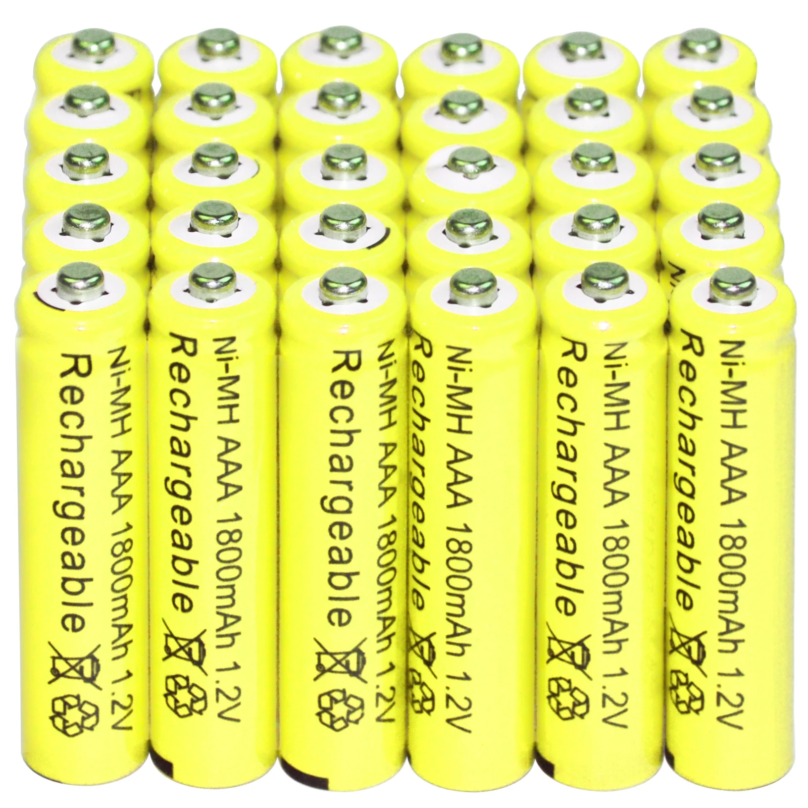 30x AAA батареи оптом никель кадмиевый аккумулятор 1800mAh 1 2 V желтый|nimh 1800mah|aaa batterynimh