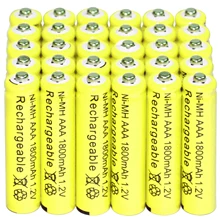 30x AAA батареи оптом никель кадмиевый аккумулятор 1800 mAh 1,2 V желтый