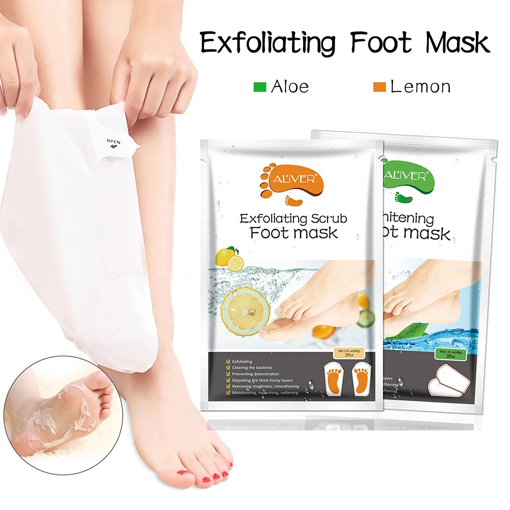 2 unids/par máscara de pie de Aloe exfoliante máscara de pie Eliminación de la piel muerta y hidratante blanqueamiento para los pies herramientas de cuidado TSLM2 2 unids/par máscara de pie de Aloe exfoliante máscara de pie Eliminación de la piel muerta y hidratante blanqueamiento para los pies herramientas de cuidado TSLM2