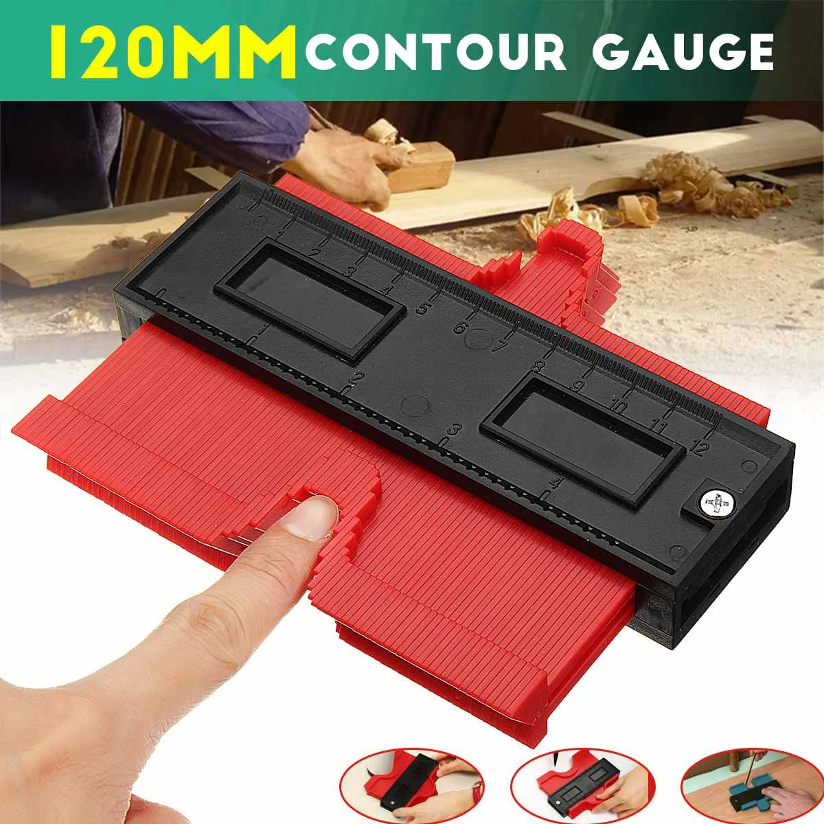 

120mm Contour Profile Gauge Tiling Laminate Tiles Edge Shaping Wood Measure Ruler ABS Contour Gauge Duplicator