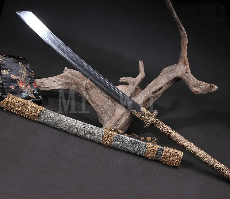 Китайские мечи ручной работы, настоящие мечи, медная кожа акулы, глина, ремесло