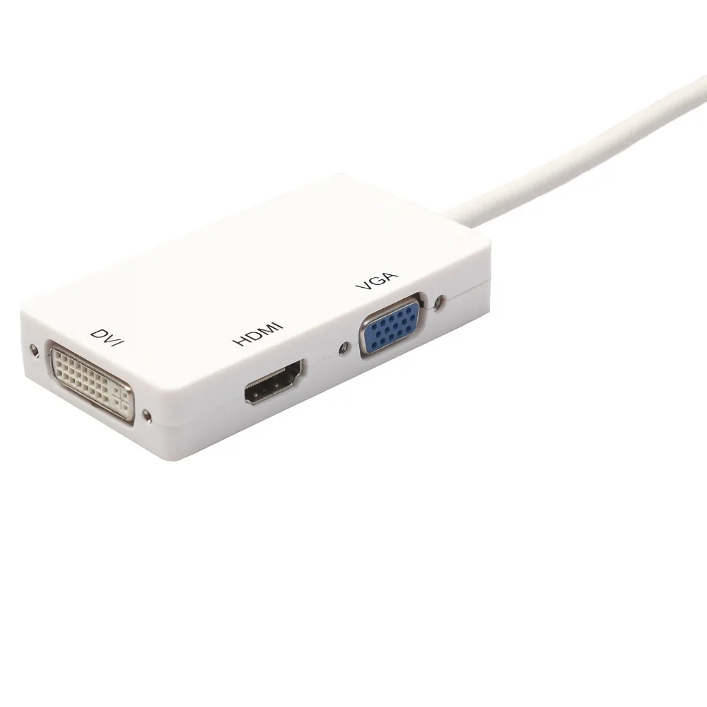 3 в 1 Thunderbolt Mini DP DisplayPort Male To HDMI DVI VGA Женский адаптер конвертер кабель для Apple MacBook Air