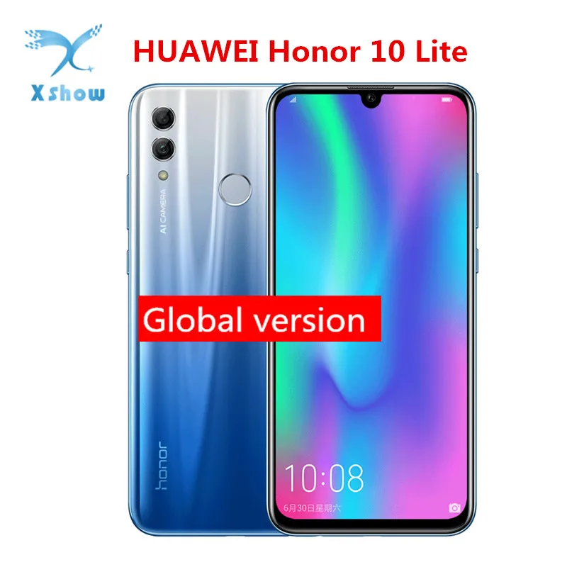 

Global version Honor 10 Lite SmartPhone Android 9.0 6.21inch 2340X1080 Front Rear 24MP Camera Fingerprint Mobile Phone
