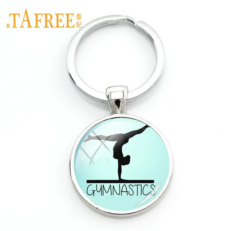 TAFREE Gym Club Gymnastics Keychain Sport Lover Gymnast Jewelry Gift