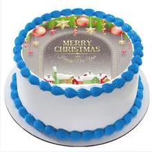 Счастливого Рождества съедобный бумажный Топпер на торт украшения, Вафля съедобная бумага передачи, Рождественская вечеринка съедобные украшения торта инструменты