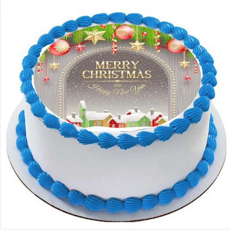 Съедобное украшение с надписью &quotMerry Christmas&quot съедобная переводная бумага для