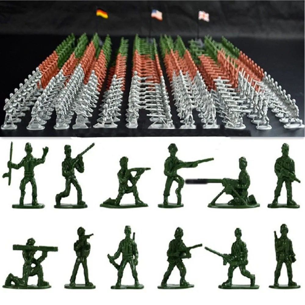 

100pcs/set Military Plastic Toy Soldiers Army Men Figures 12 Poses Gift Toy Model Action Figure Toys For Children Boys