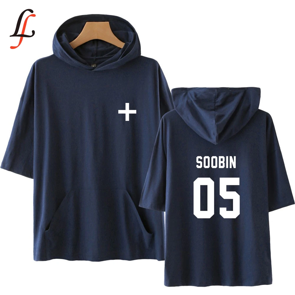

TXT letter print new fashion Personality K Pop Casual Hoodies Short Sleeve T-shirt Outwear Hip-Hop Soft Oversize Summer Clothes