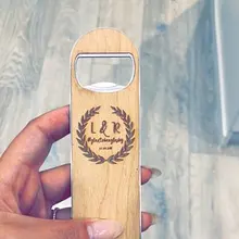 Подгоняйте любой логотип Свадебная открывалка для пивных бутылок, пользовательские Гравированные день рождения весло открывалки для бутылок, День отца Рождественский подарок