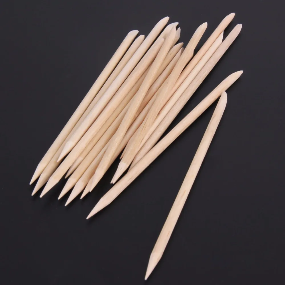 Profissional do Prego Material da Arte do Prego Vara de Madeira Empurrar a Pele Ferramenta da Arte do Prego Morta Pedicure Profissional Conjunto 100 Pçs - Set 4 High Quality Beleza e saúde