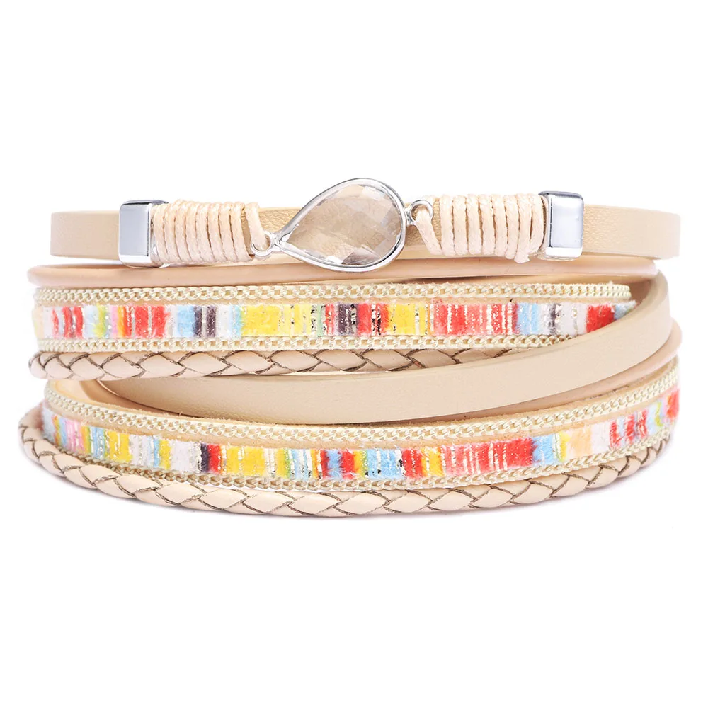 

Vintage Bohemian Multilayer Sequin Bracelet Women Crystal Shiny Jewelry Decoration Gift Bracelet Women Multiple Colors