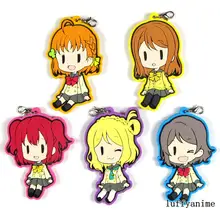 LoveLive! Sunshine mascote pingente de borracha aqours kunikida hanamaru ohara mari takami chika watanabe você telefone cinta chaveiro