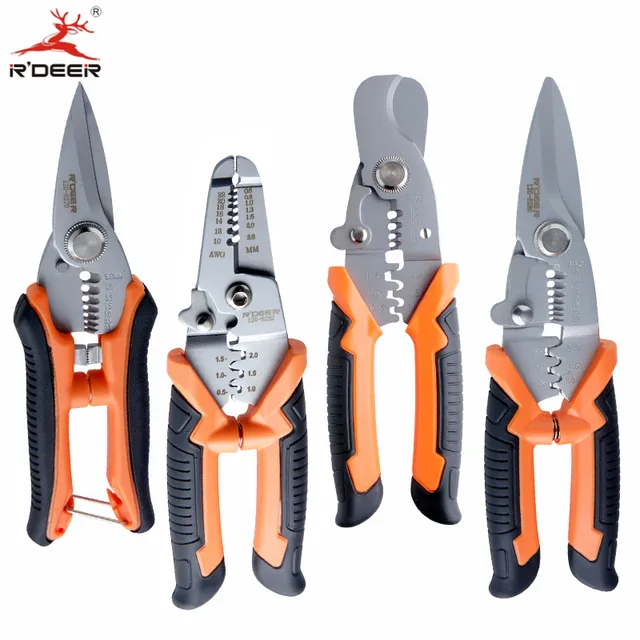RDEER 7"/8" Crimping Pliers Wire Stripper Multifunctional Scissor Cable
