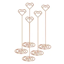 Горячая Распродажа, 20 упаковок, 8,75 дюймов, держатели для карт, креативные держатели для фотографий, розовое золото, металл, забавное сердце, зажим для рабочего стола, украшение M