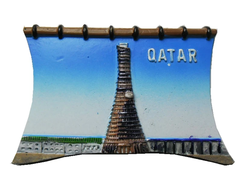 High quality Handmade Painted Qatar 3D Fridge World Travel