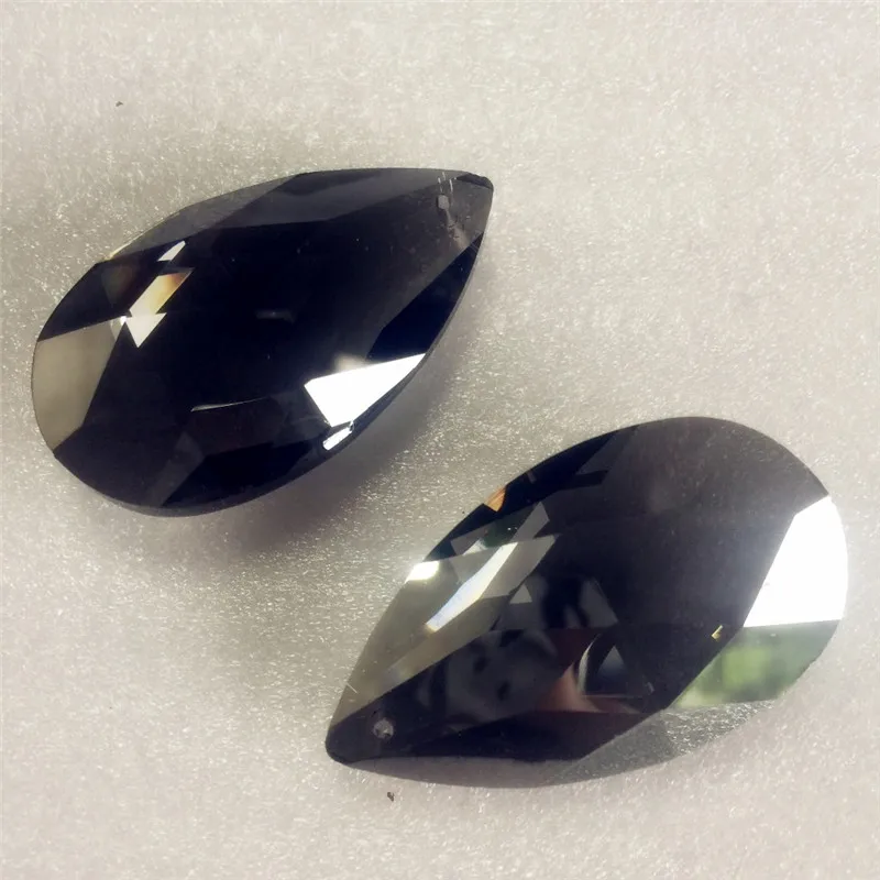

Smoke Grey 20pc 50mm Almond/Teardrop Shape K9 Crystal Chandelier Pendant Can With Beads Glass Prisms Hanging Drop X-mas Decor