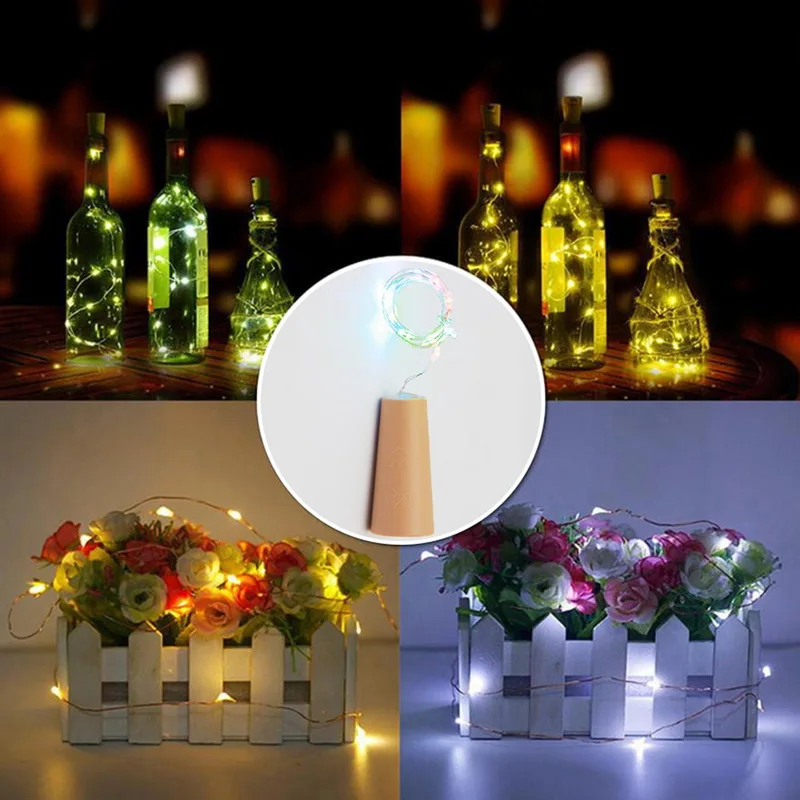 

Urijk 15 LEDS String Lights Wine Stopper LED Lamp String Lighting For Fairy Christmas Wedding Birthday Party Decoration