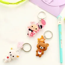 Kawaii мультфильм ключ бумажник для выбора Кот Чи, медведь и т. Д.-6 см Подвеска резиновая кукла ключ кошелек