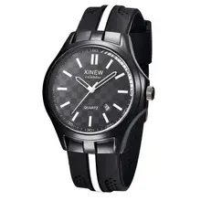 XINEW Fashion Men Quartz Sport Military Army Watches Black Silicone Rubber Band quartz Watches Horloges mannen drop shipping #YH