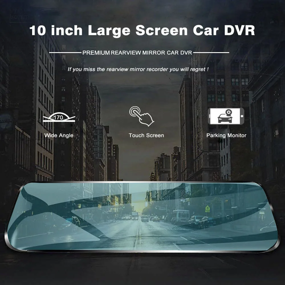 TAVIN 10 inch Touch Screen Car DVR Rear View Mirror Dash cam Full HD Front Car Camera + 1080P Back Cam Dual Lens Video Recorder TAVIN 10 inch Touch Screen Car DVR Rear View Mirror Dash cam Full HD Front Car Camera + 1080P Back Cam Dual Lens Video Recorder