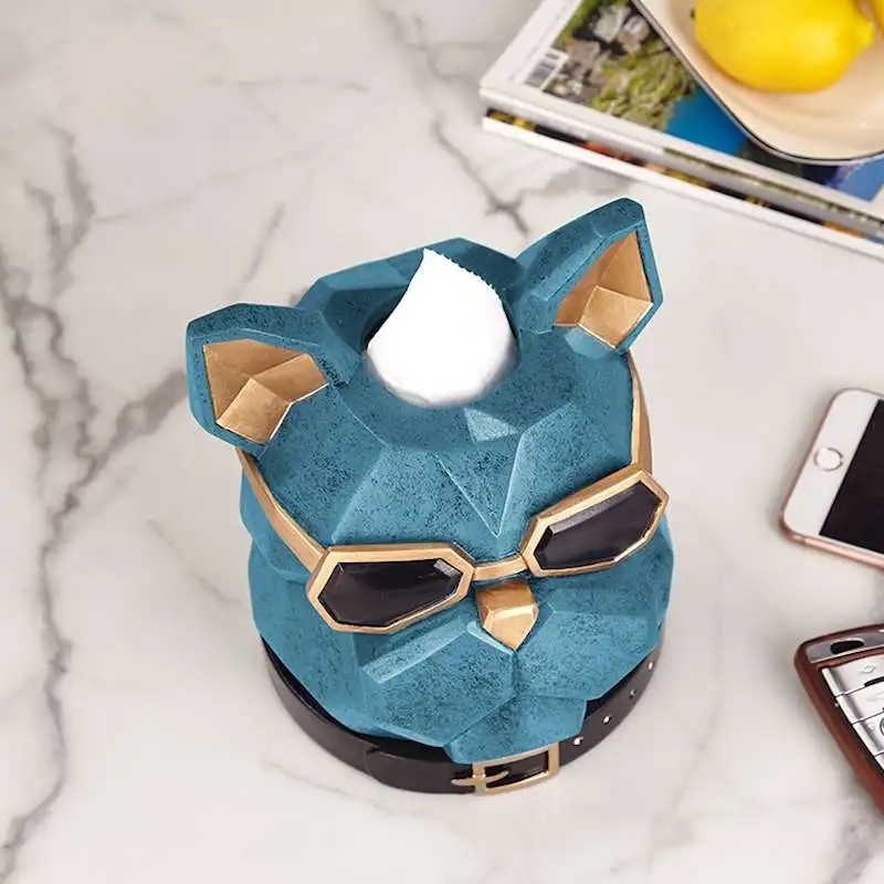 Creative Bulldog Head Tissue Holder Cassette Paper Holder Pumping Tray Living Room Coffee Table Decoration Dog Best Gift