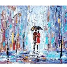 21036 пара ходят в холодный день-краска комплекты номеров для взрослых DIY