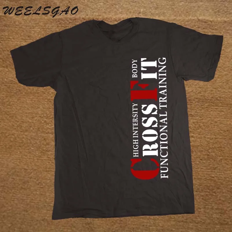 

WEELSGAO Logo T Shirts Graphic Crew Neck Crossfit Functional Traininger Wod Gymer Valentine Short-Sleeve Shirts