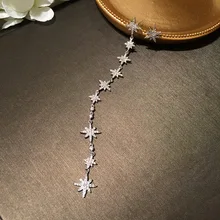 

New Fashion A String Star Style Rhinestone Tassel Earrings for Women Vintage Long Crystal Earrings Wedding Party Gifts 2019