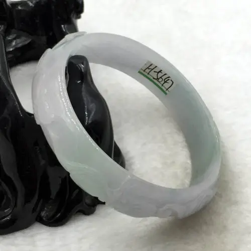 

free shipping 01654 China Hand-carved Green Emerald Green Jadeite Jade Bracelet Bangle