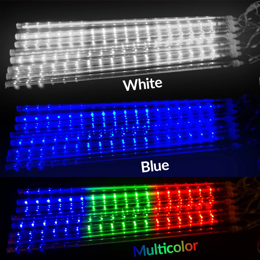 50 см метеоритный дождь трубы светодиодные лампы, метеоритный 8 трубок Водонепроницаемый светодиодный Рождественский светильник, гирлянда, Свадебный Рождественский светильник, уличный