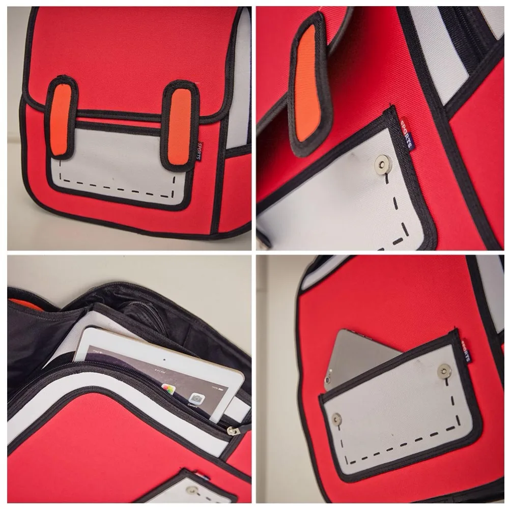 De las mujeres de la moda Mochila creativo 2D dibujo mochilas para 3D salto estilo de dibujos animados bolsa de la Escuela para niñas viaje Mochila Mujer De las mujeres de la moda Mochila creativo 2D dibujo mochilas para 3D salto estilo de dibujos animados bolsa de la Escuela para niñas viaje Mochila Mujer