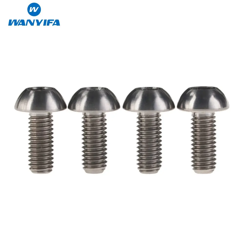 

Wanyifa Round Head Titanium Ti Bolts Water Bottle Cage Bottle Holder Bolt Screw M5 x 12mm Hex Scoket 4Pcs