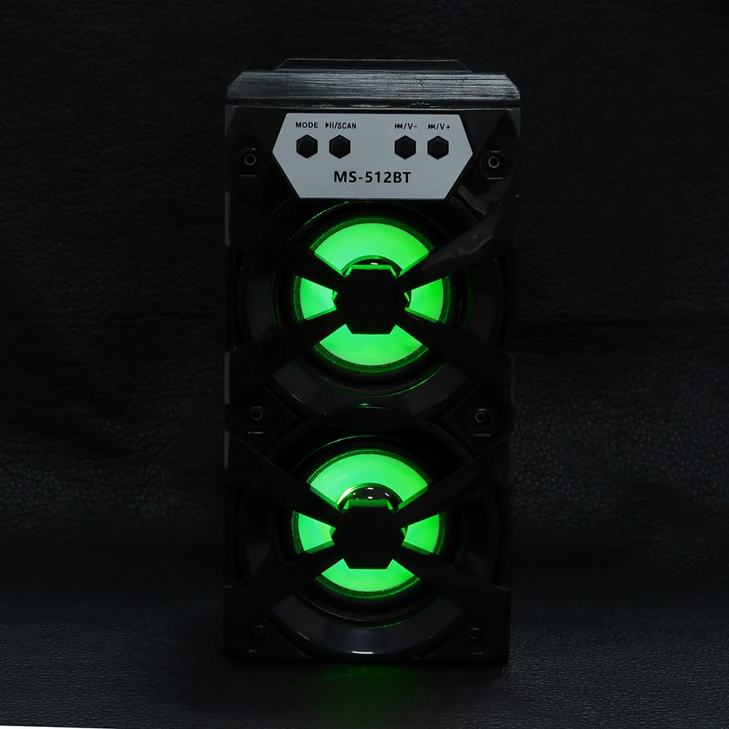 HIPERDEL Bluetooth динамик беспроводной портативный MS-512BT многофункциональный красочный светильник s Super Bass USB/TF/AUX/fm-радио C327