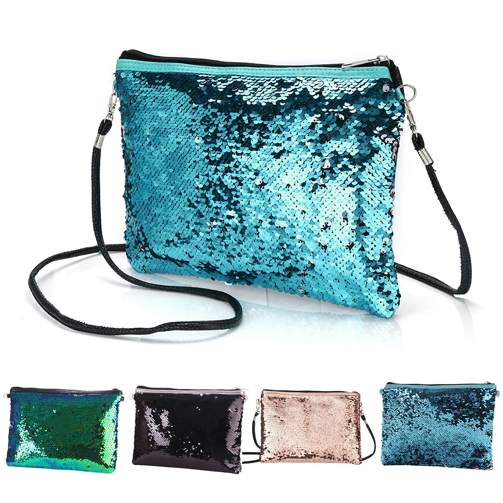 

2018 New Women Reversible Sequins Messenger Bags Zipper Ladies Handbag Female Single Shoulder Crossbody Bags