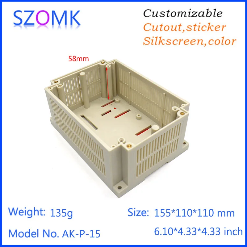 

4 pieces a lot PLC power supply electrical box project box abs material din rail instrument enclosure 179*100*77mm