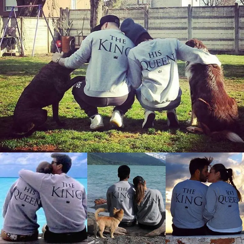 Couple Tops The King Queen- Love Matching Shirts Couple Tee Tops Pullover Couple Hoodies Sweatshirt - AliExpress