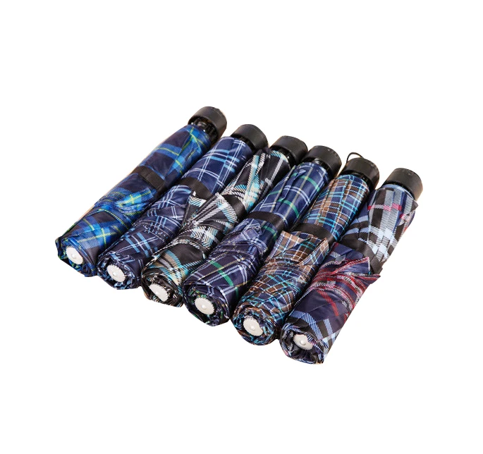 Vintage font b Tartan b font Plaid Umbrella Compact Folding Rain Parasol color random