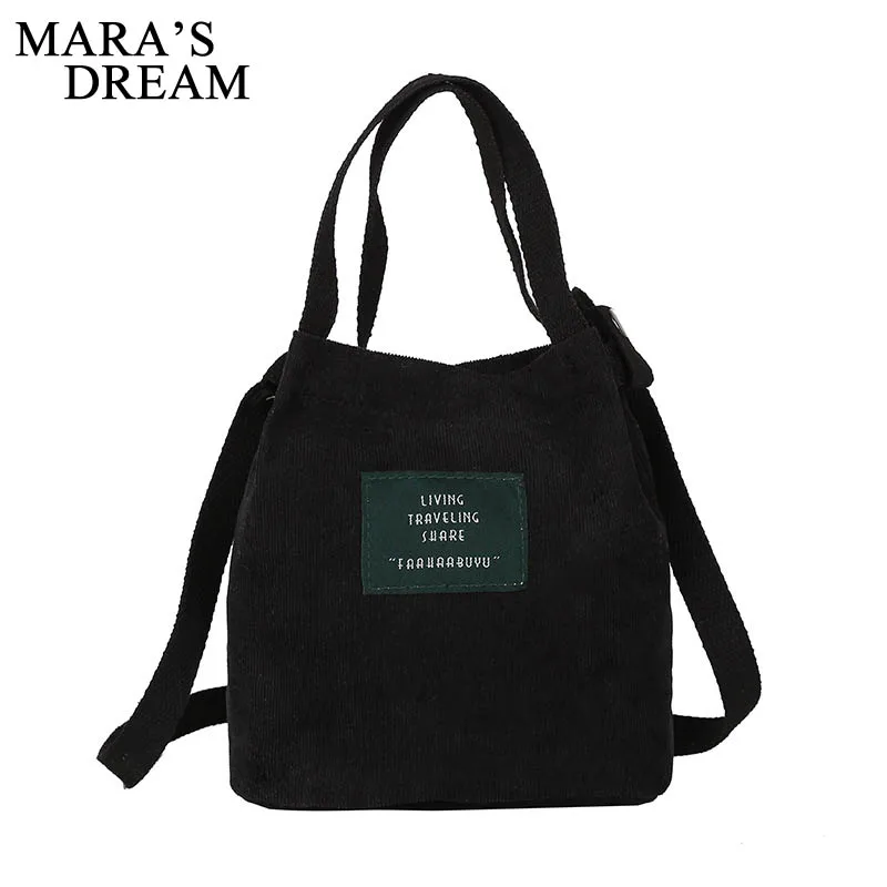 

Mara's Dream Japan and South Korea Retro Corduroy Canvas Handbags Simple Solid Color Literary Shoulder Bag Original Handbag Buck