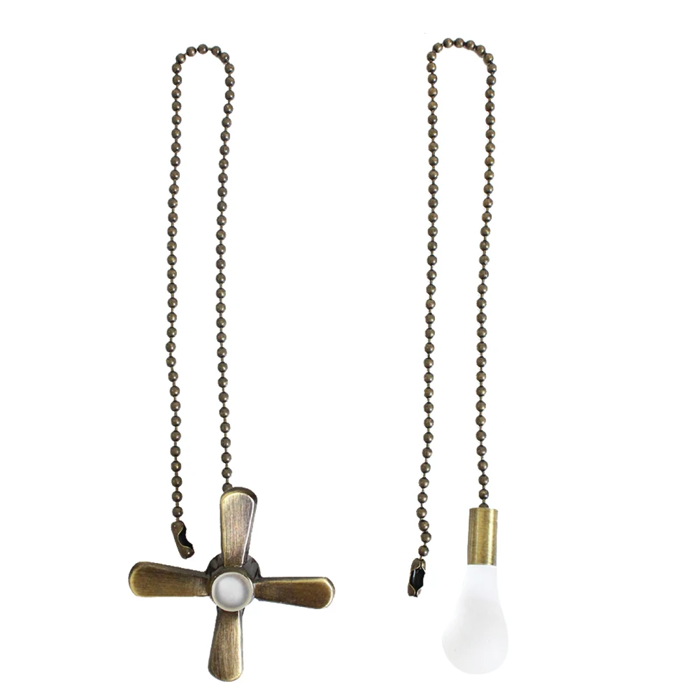 

1 Pair Styling Durable Decorative Pendant Beaded Ball Ceiling Fan With Connector Accessories Metal Unique Rustproof Pull Chain