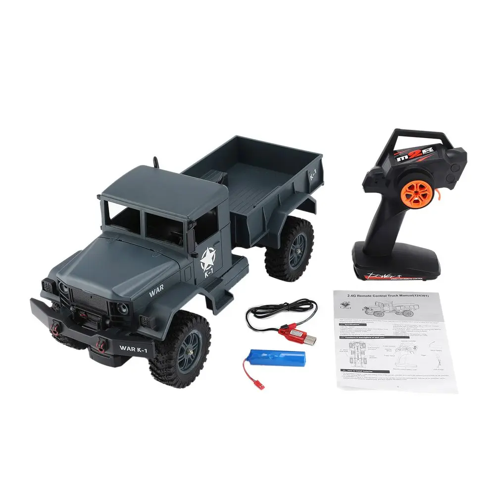 

WLtoys 124301 2.4Ghz 1/12 4WD Off-road RC Military Truck Vehicle RC Car Remote Control Truck Model Toys Hobby for Kids Adults