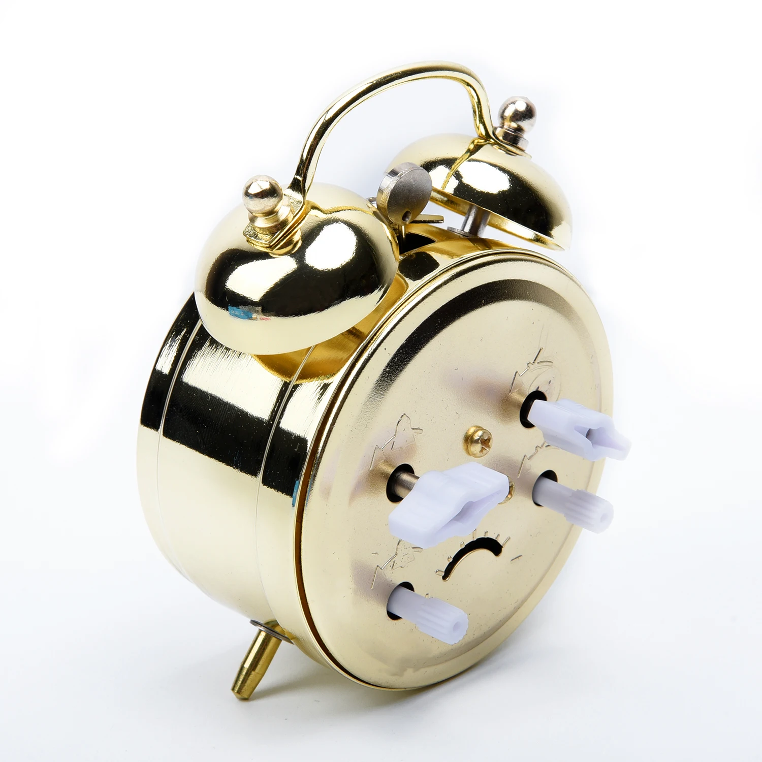 

New Arrival 7cm Horseshoe Mechanical Gold Alarm Clock Manual Wind Up Vintage Metal Clock Cute Alarm Clock For Home Decoration