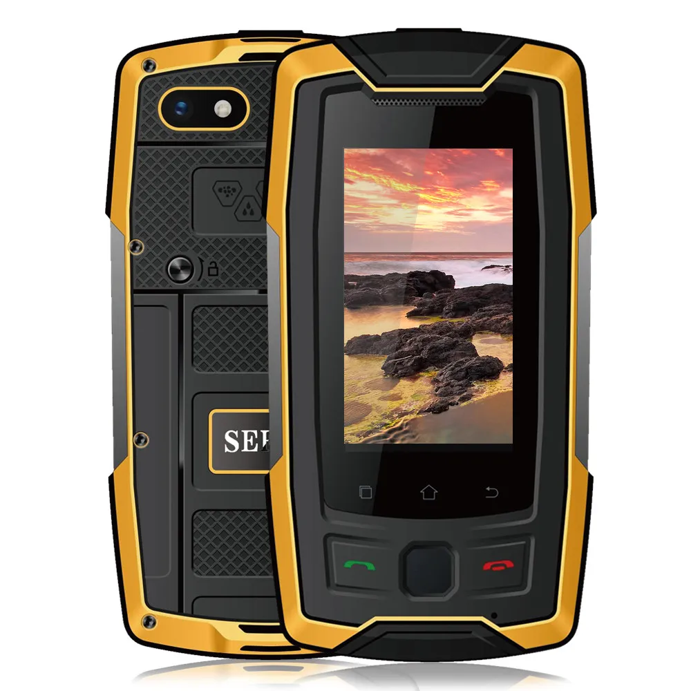 SERVO X7 Plus 2.45" Mini Smartphone LTE IP68 Waterproof Rugged Mobile Phone MTK6737 RAM 2GB ROM 16GB Fingerprint NFC GPS Walkie - Цвет: Yellow