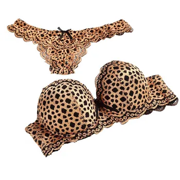 

Straps Brief & Lace Underwire Up Convertible Back Sale Set Sets Push Print Adjusted Bras Closure Bra Leopard
