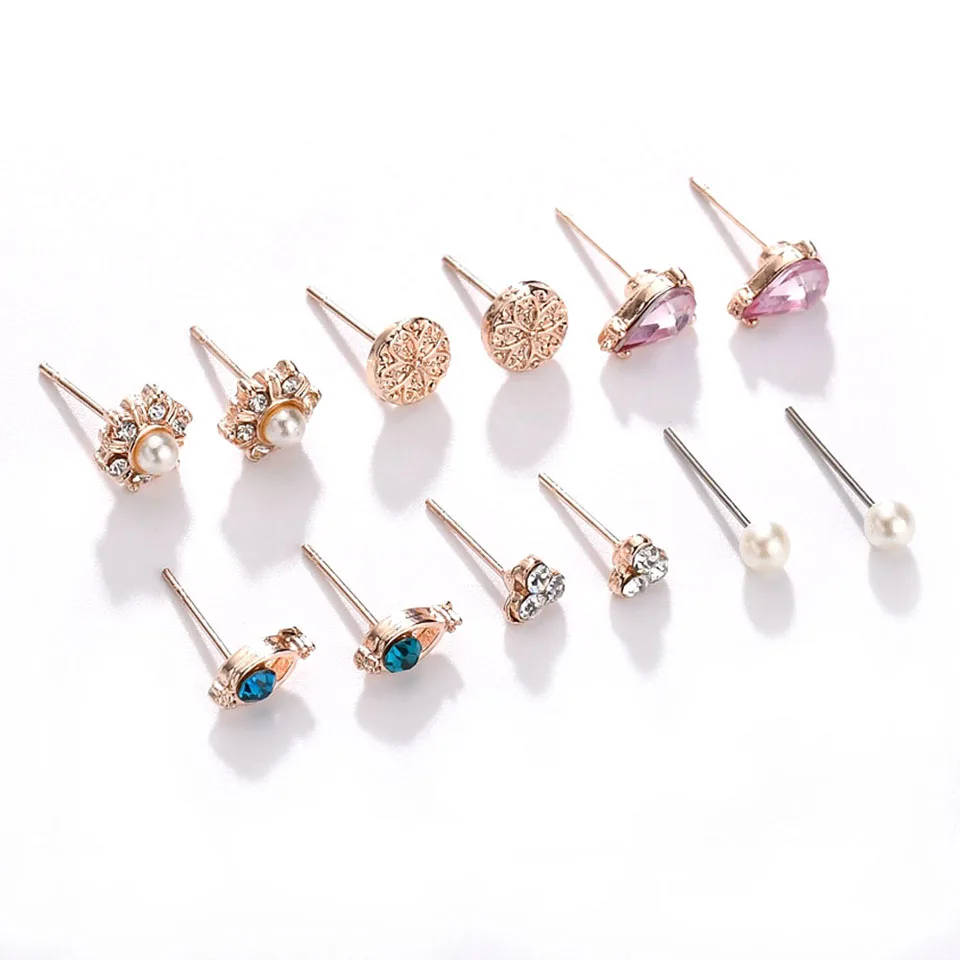 

2019 Popular Rose Gold Metal Alloy Geometric Polygon Ladies Earrings Girls Simple Fashion New Earrings Female Jewelry New Year