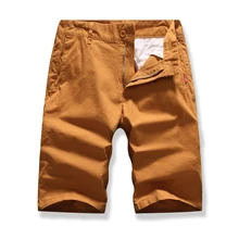 MarKyi Летние Новые однотонные повседневные х/Б мужские Шорты хлопковые свободные рабочие повседневные короткие Брюки Большие размеры