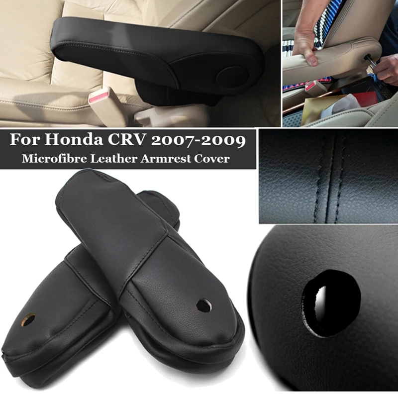

Car Leather Front Driver Passenger Seat Armrest Cover Handle Cover Protection For Honda Crv 2007 2008 2009