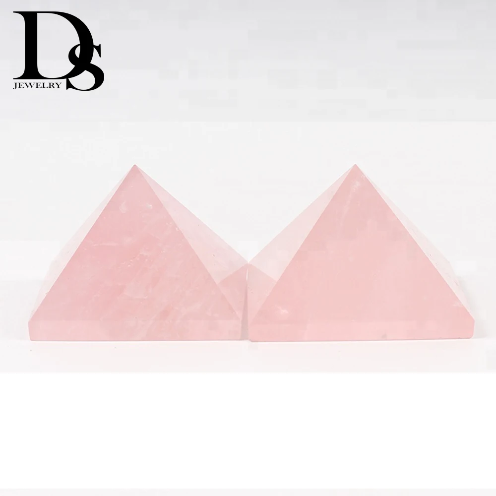 DS Natural Quartz Crystal Pyramid Rose Opal Clear Carved Energy Healing Stone Home Decoration | Дом и сад