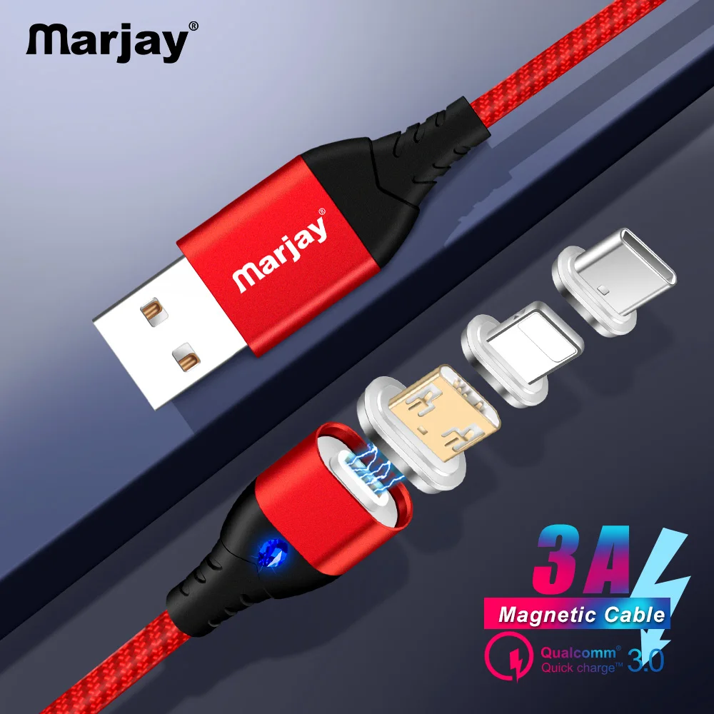

Marjay Magnetic Cable Micro usb Type C Fast Charging Adapter Phone Microusb Type-C Magnet Charger usbc For iphone Samsung xiaomi