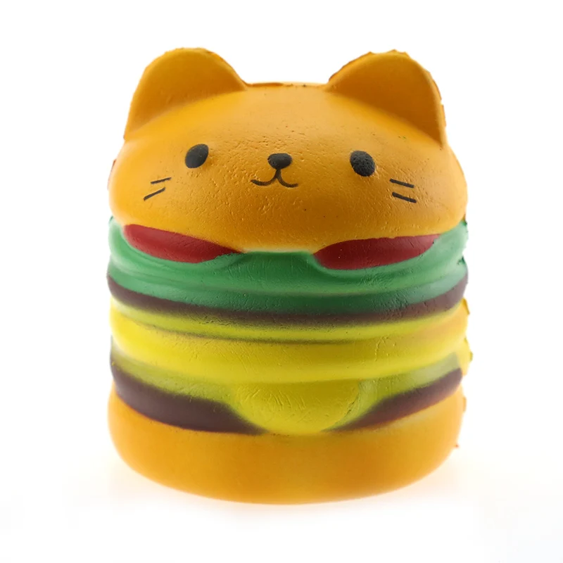 Squeeze Squishy Cute гамбургер медленно поднимающийся ароматизированный Кот Smlie гамбургер мягкий каваи снятие стресса Unzipping игрушки - Цвет: 1PCS  Hamburger